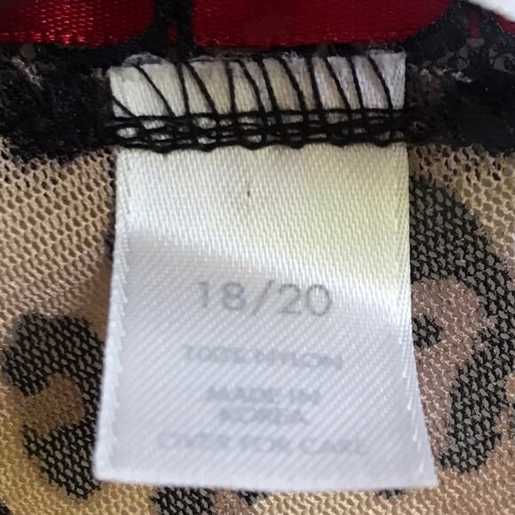 Cacique Leopard Print Mesh Chemise Size 18 20 Sheer Lingerie Lace Trim Sleepwear - Picture 9 of 11